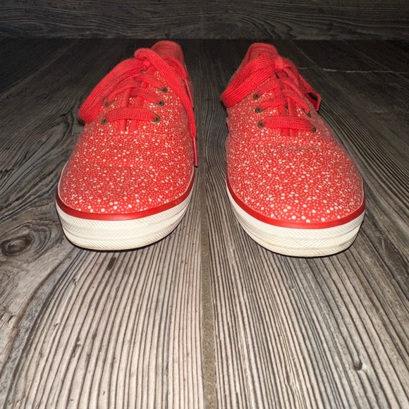Keds Red and White Dots Sneakers Red Laces Spring Summer Red White Blue Size 7.5 - Picture 2 of 8